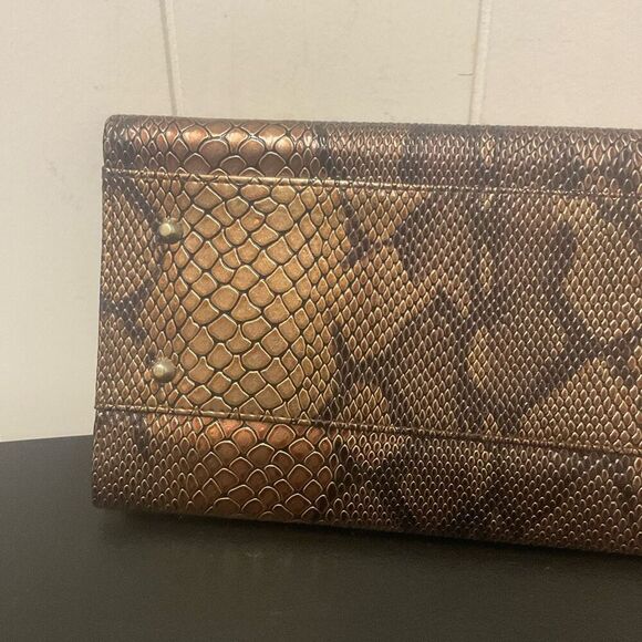 Miche Purse Classic Shell Cover Only Jen Brown Leather Snakeskin Print 11.5" - Picture 7 of 10